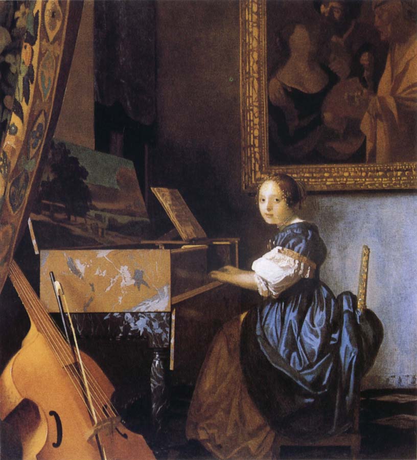 Young Woman Seated at a Virginal